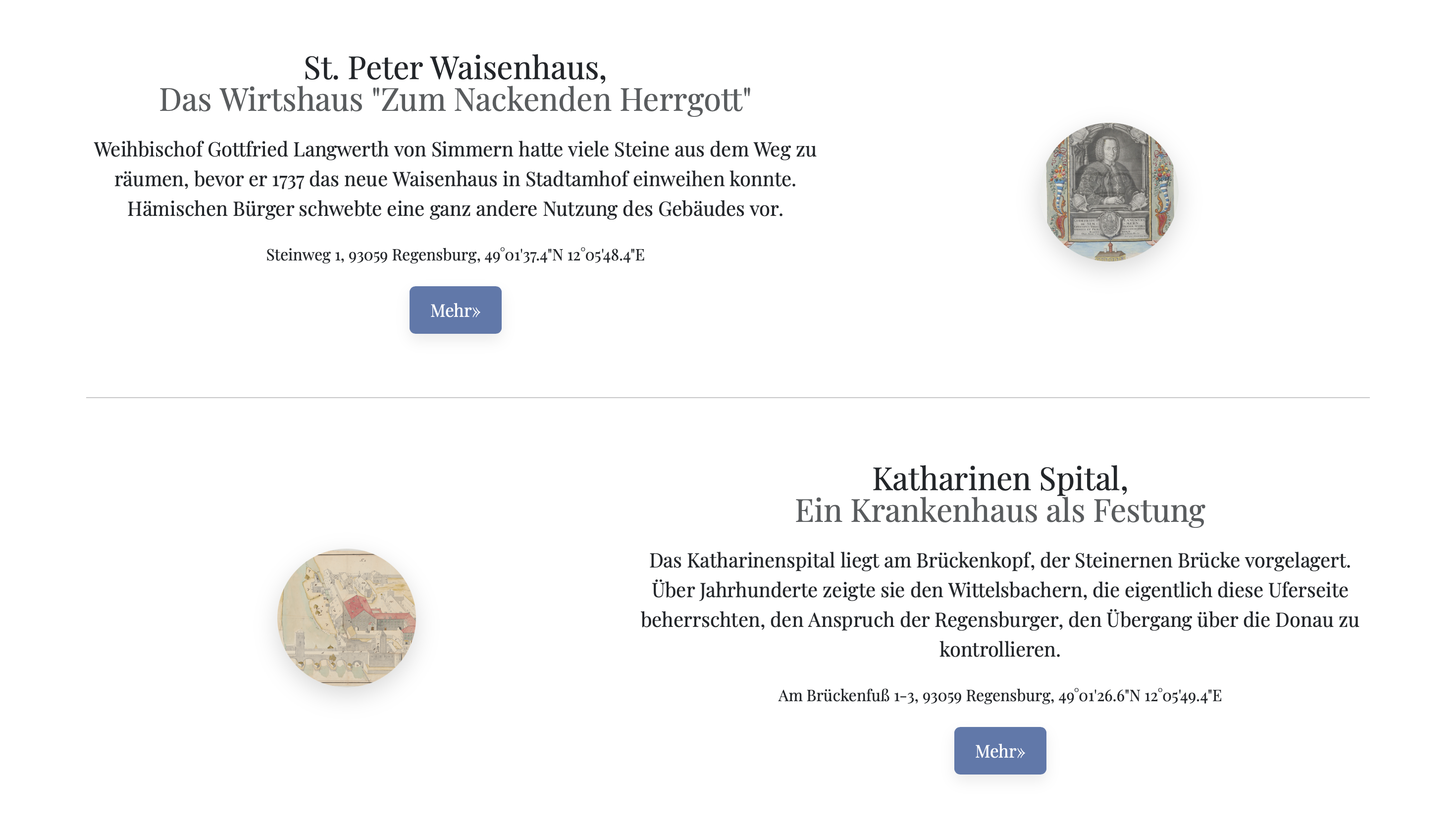 Liste aller Spitäler Regensburgs